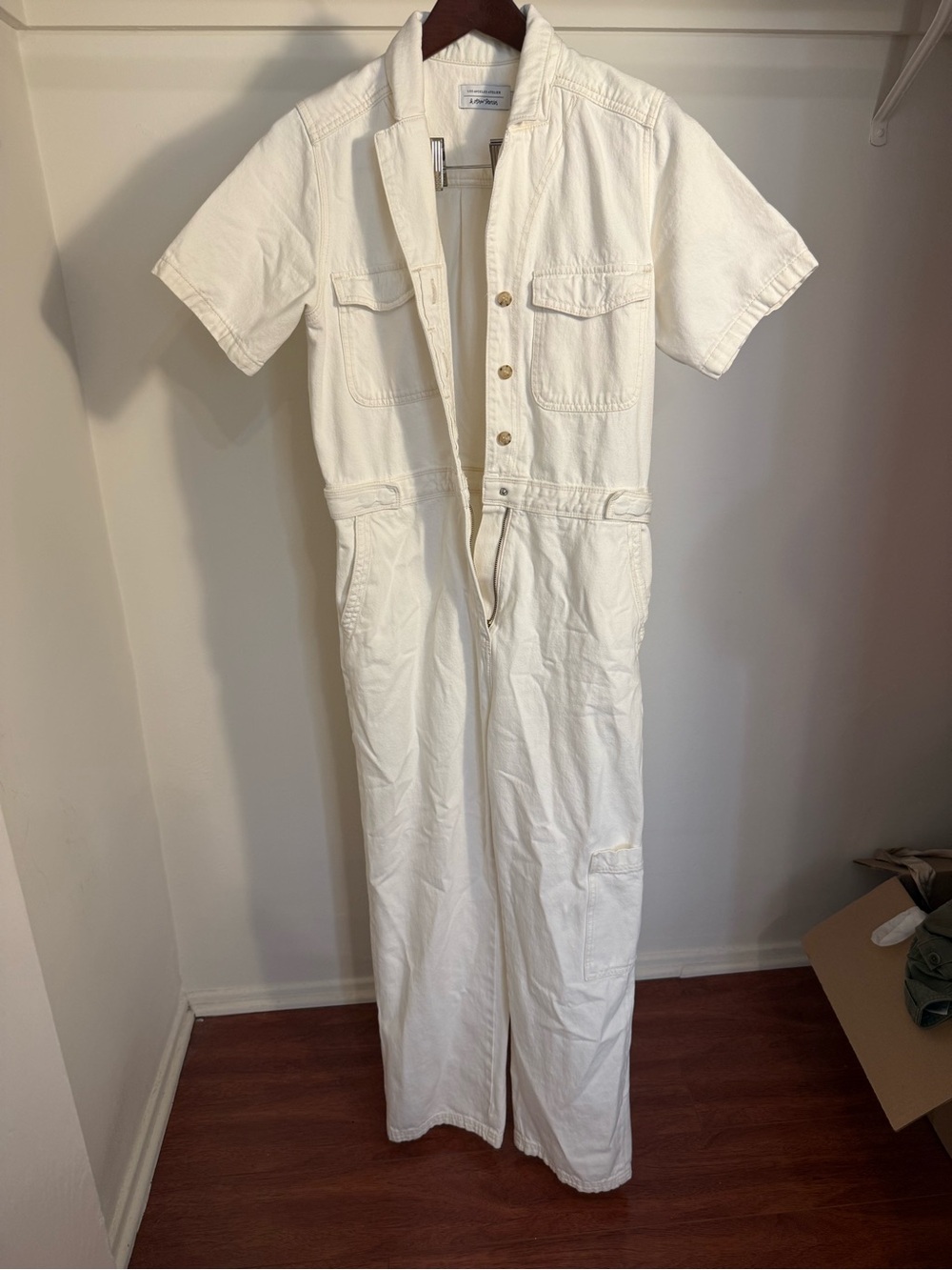 & Other Stories 6 Cream Utility Jumpsuit